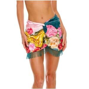 Agua bendita Tania Mirage Skirt with Beaded Fringe Size S